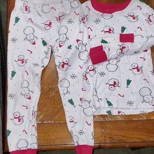 Carter's Snowman Pajama Set - White, Red, Green